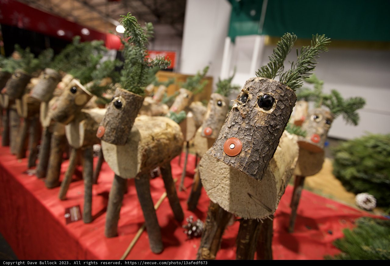 Whimsical Wooden Reindeer Display