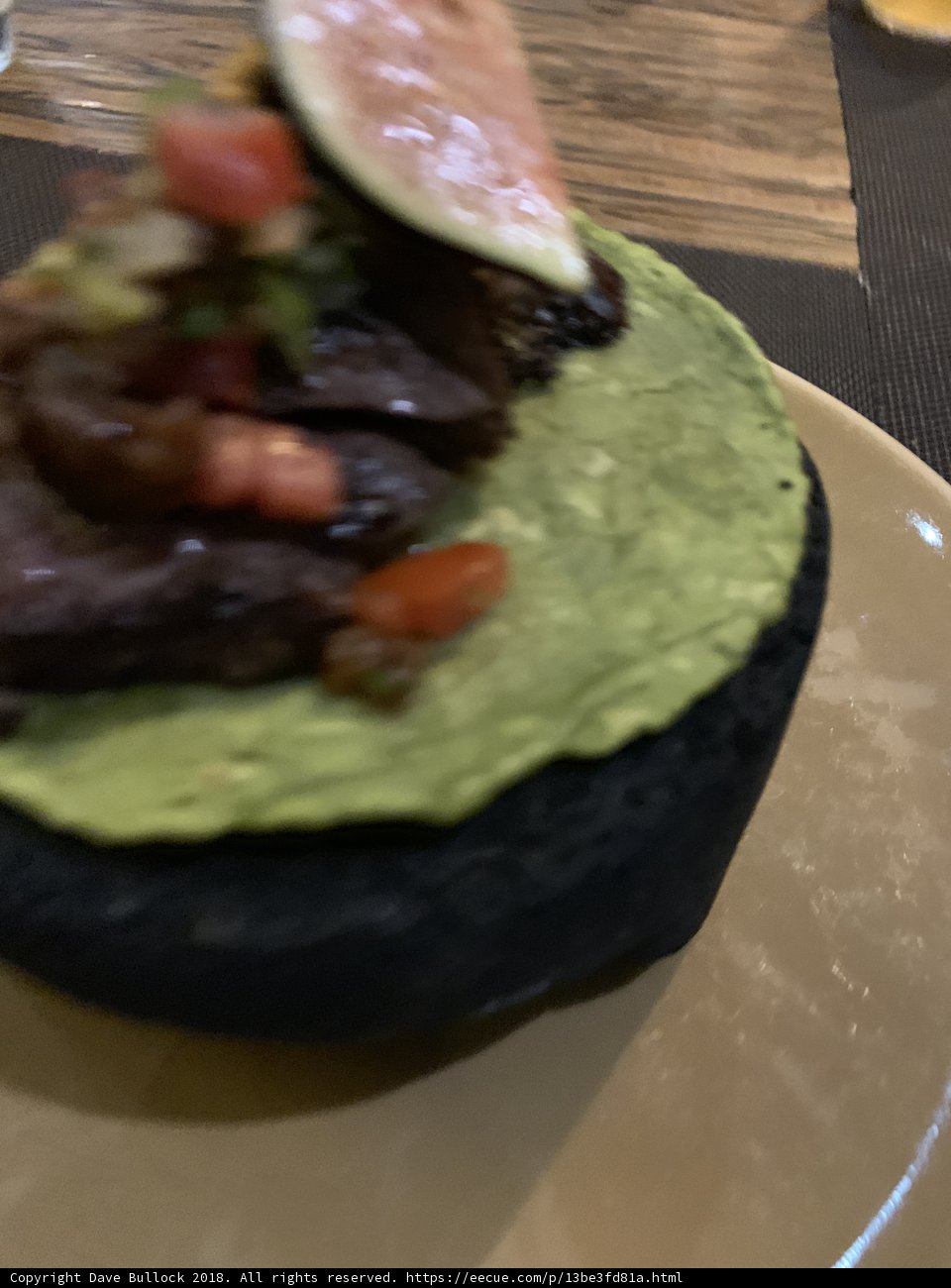 Veggie and Fruit on a Black Tortilla Plate