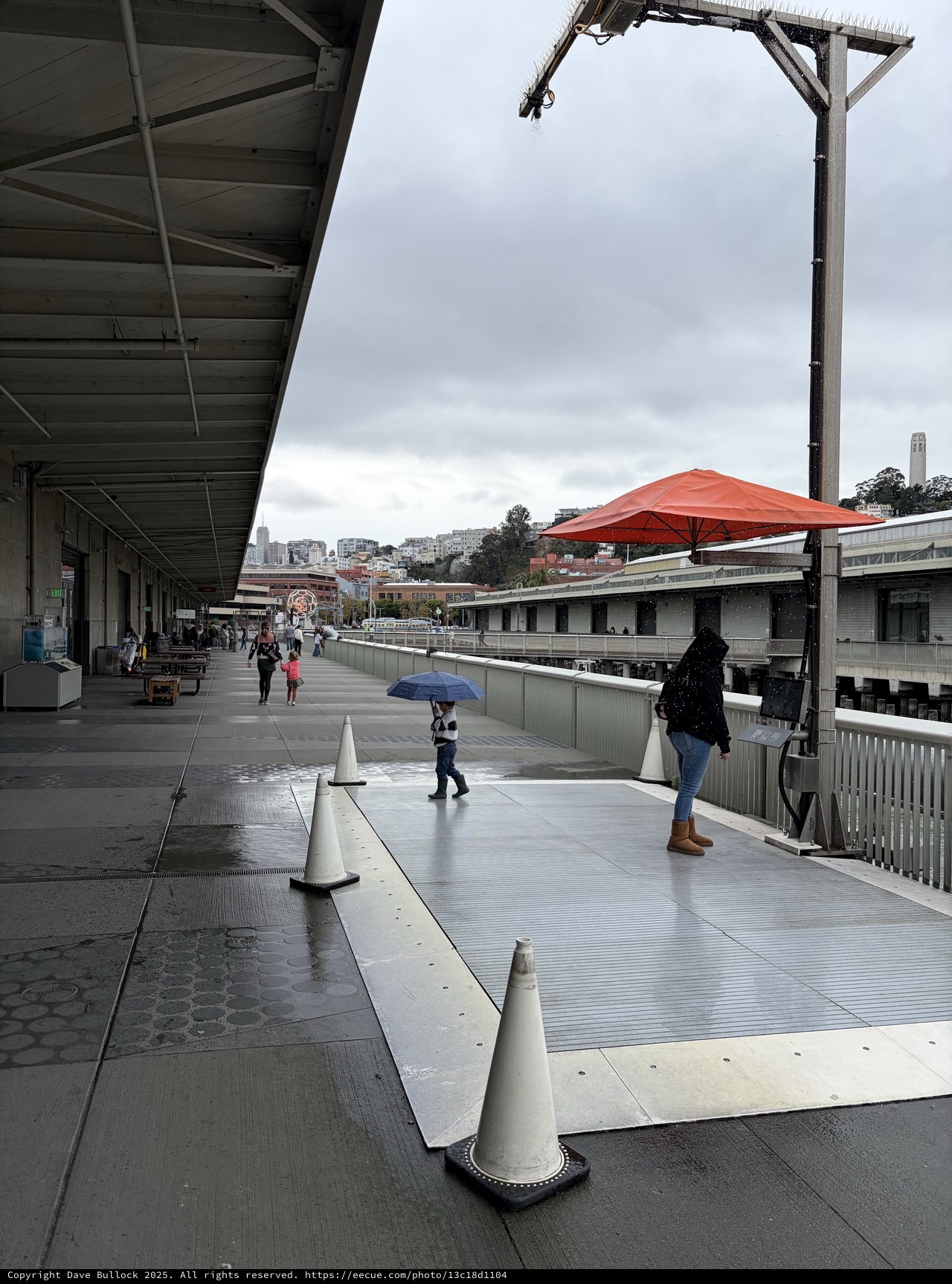 Rainy Day at San Francisco's Ferry Building Plaza