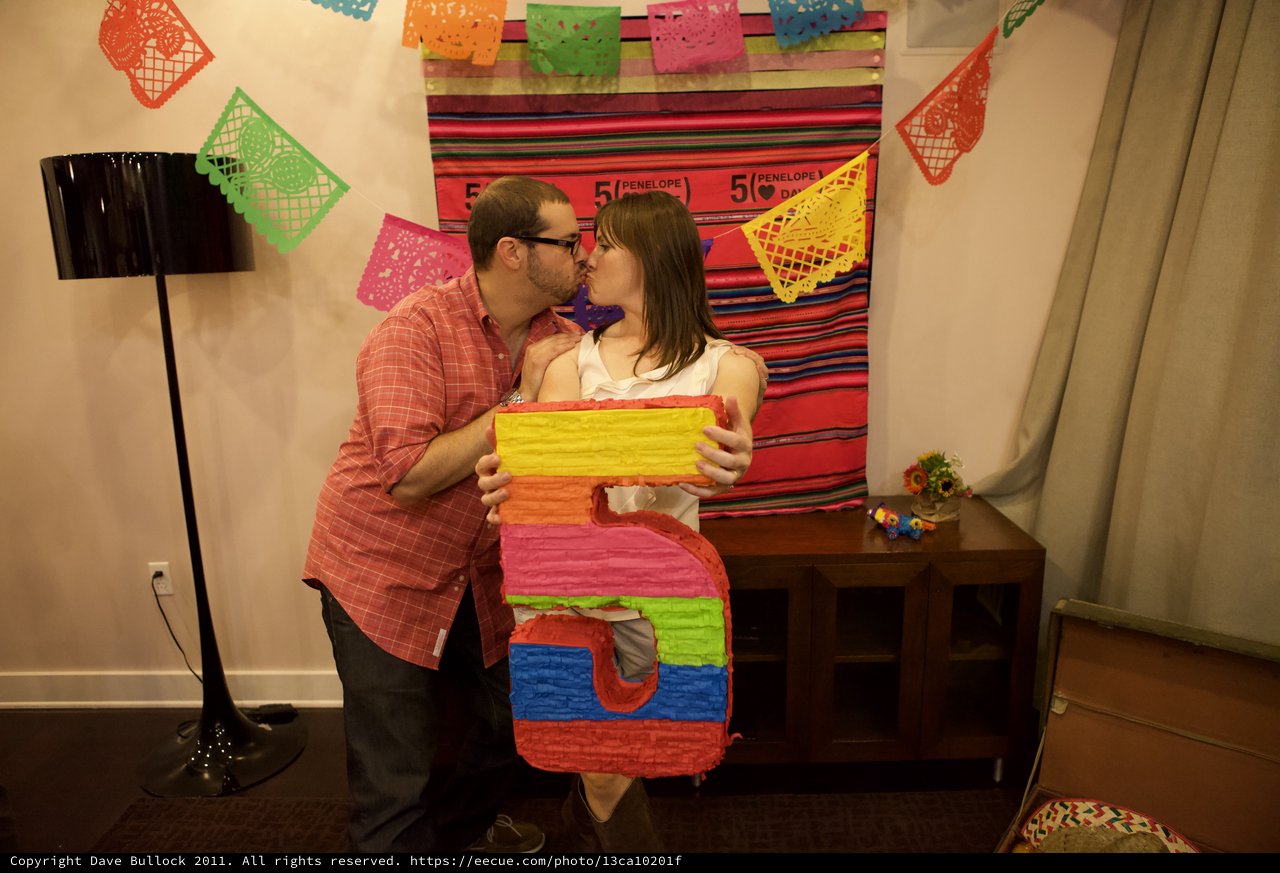 Couple Celebrates Fifth Anniversary with Fiesta Piñata