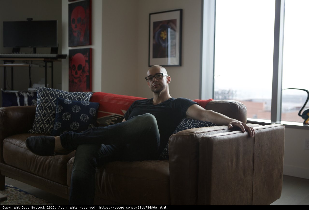 Sofa Portrait with Skull Art