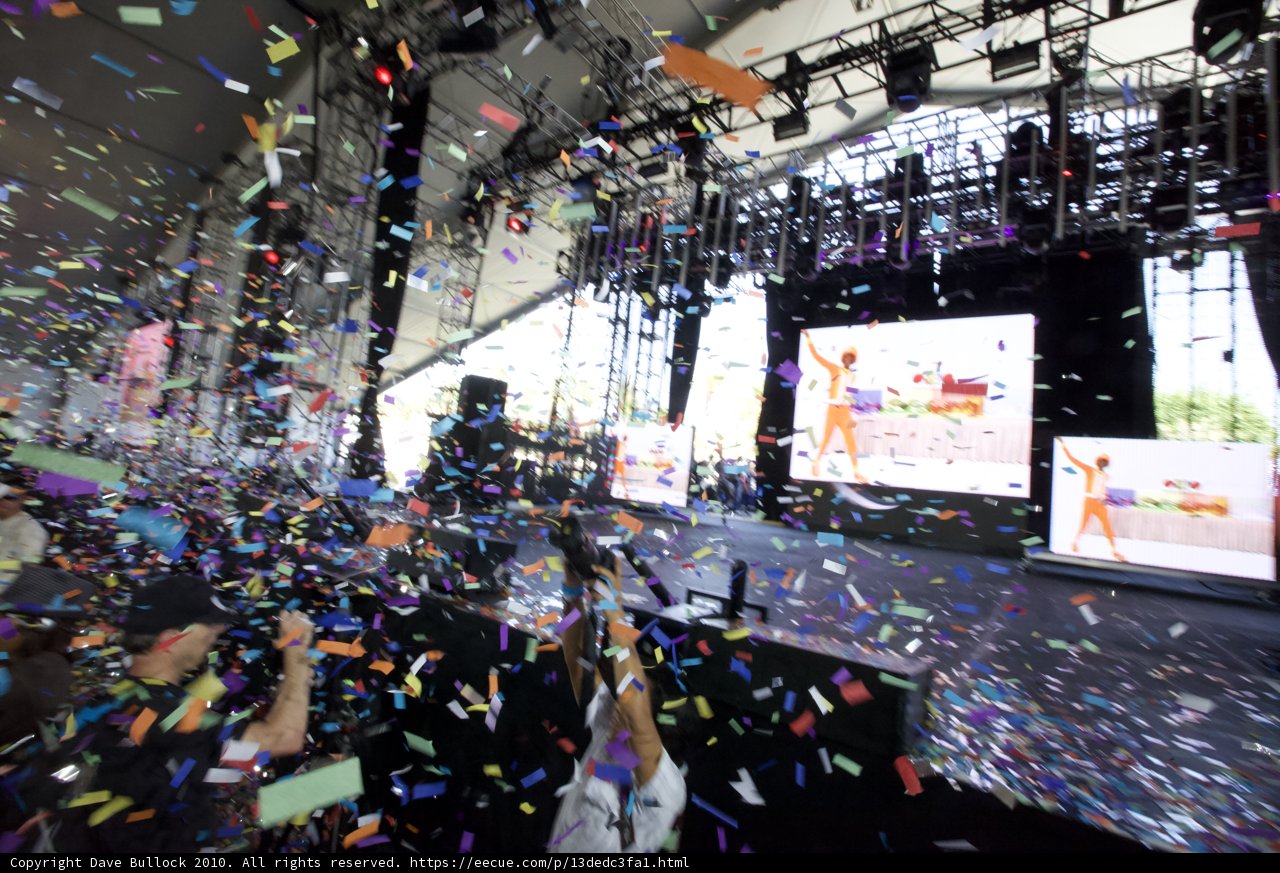 Confetti celebration at Coachella concert