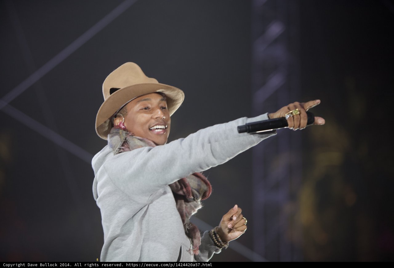 Pharrell Rocks the Cowboy Hat at iHeart Radio Music Festival