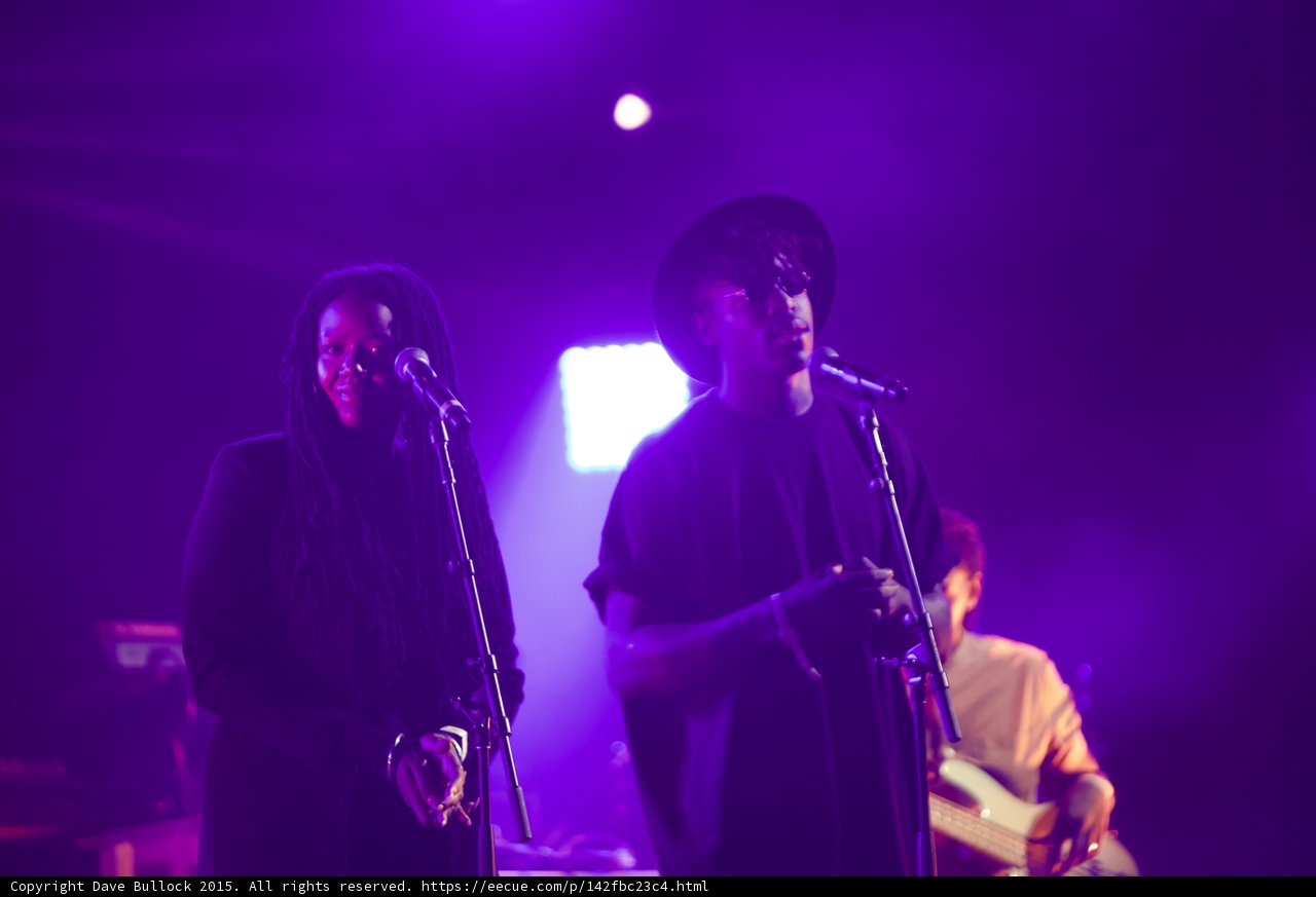 Solange Band Musicians Smiling Dreadlocks Hat Bassist LED Panel Purple