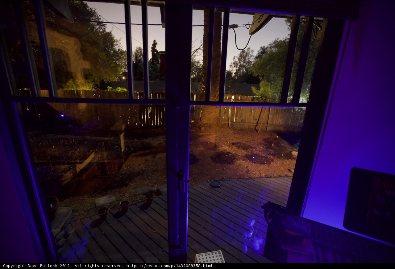 View of Wood Flooring Patio through Window
