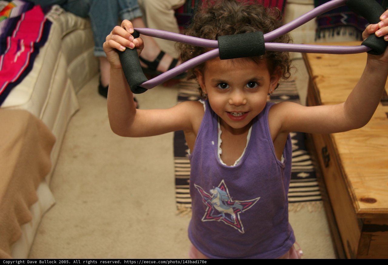 Little girl's workout routine