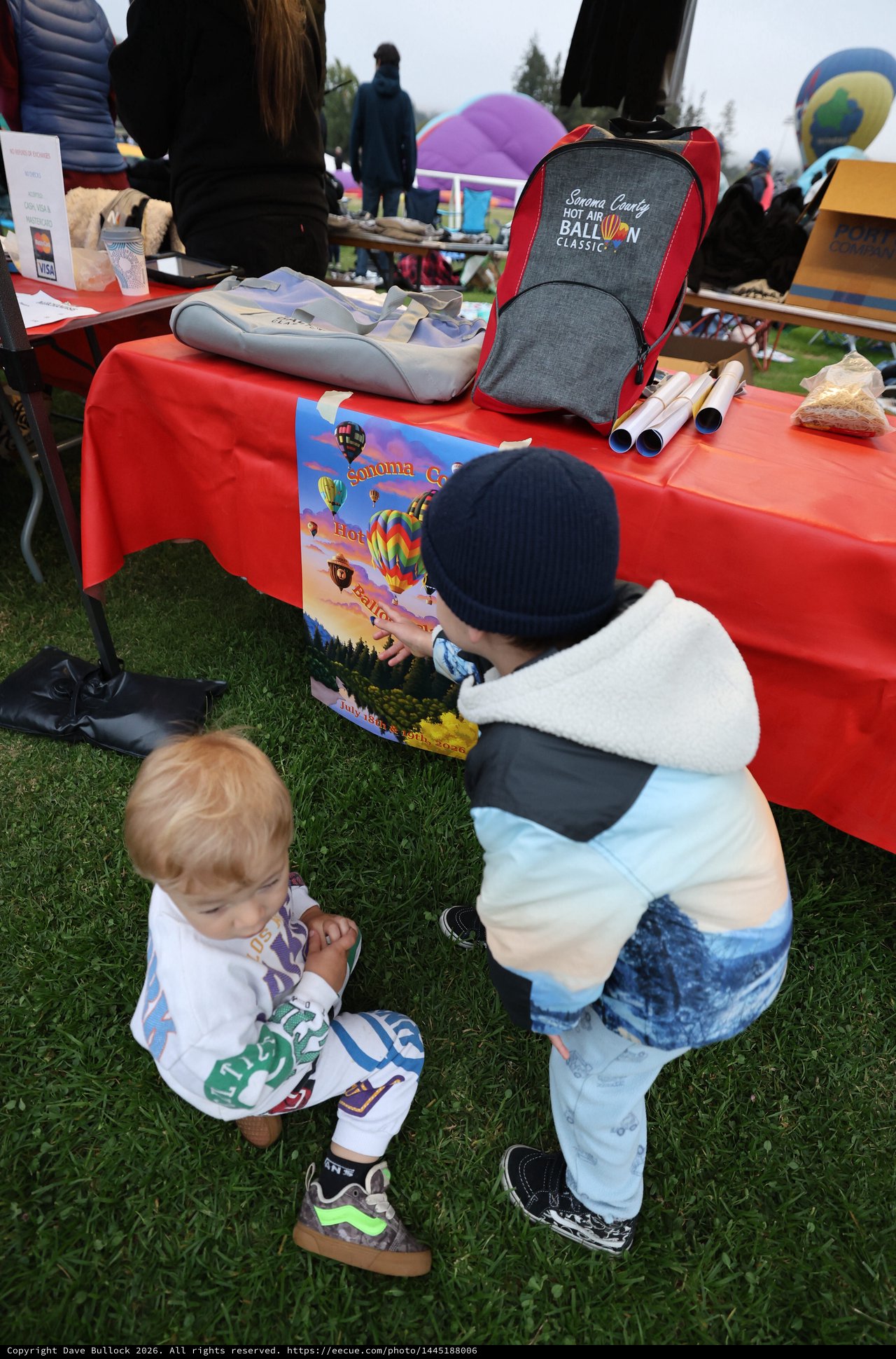 Young Children Discover Hot Air Balloon Festival Poster