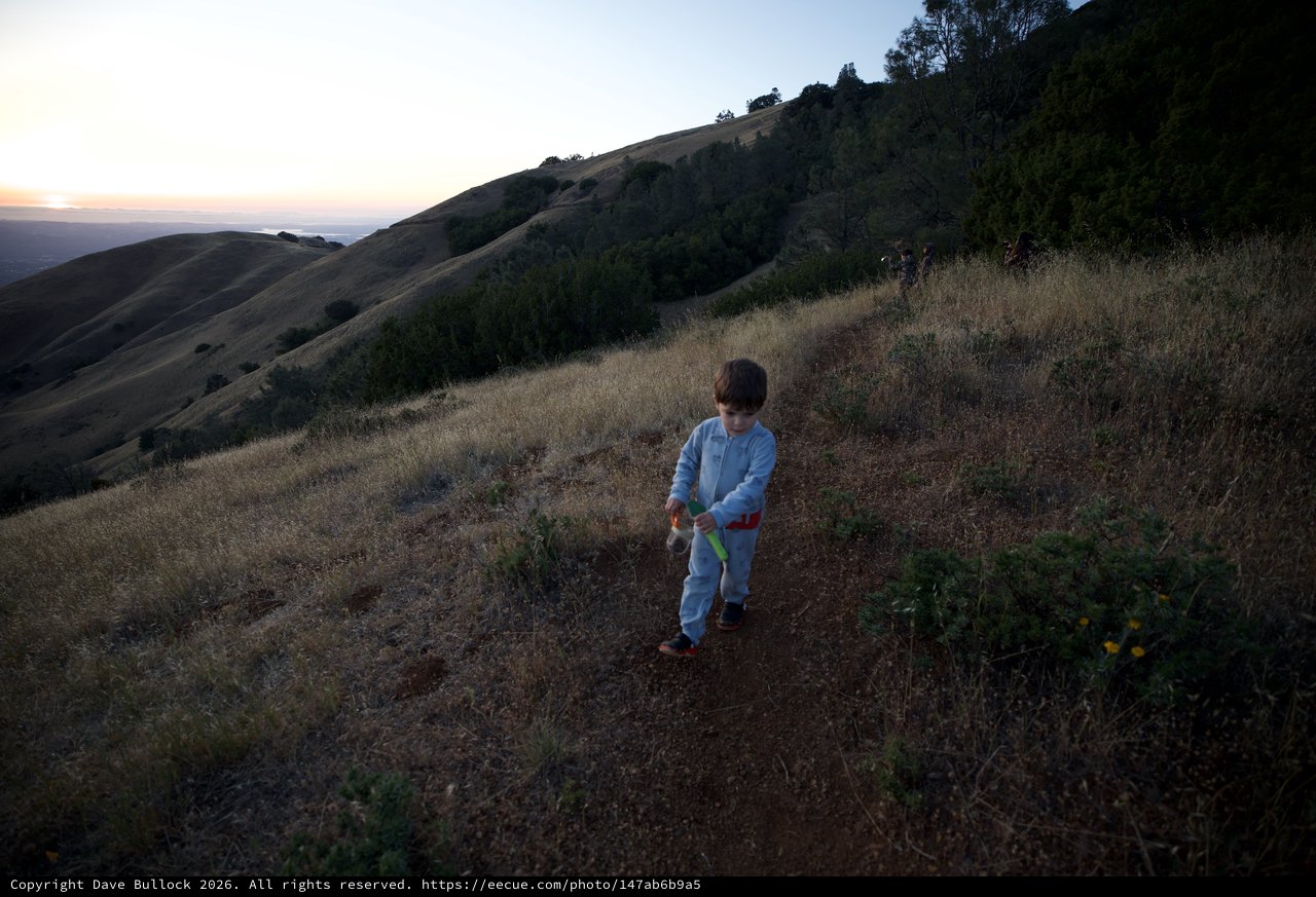 Young Explorer on Mount Diablo Trail at Dusk