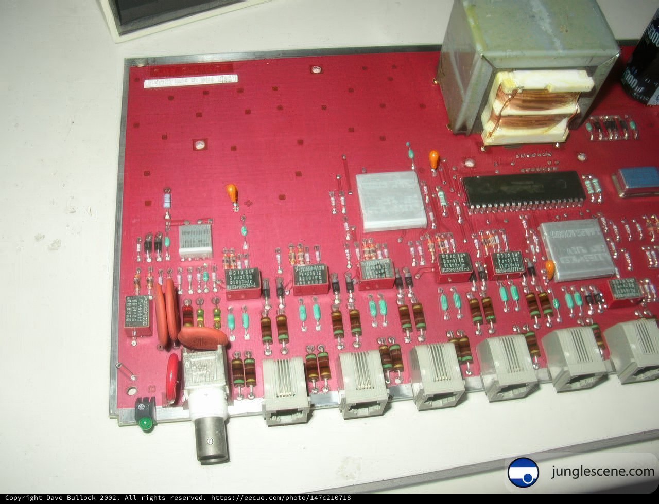 Vintage Printed Circuit Board with Electronic Components