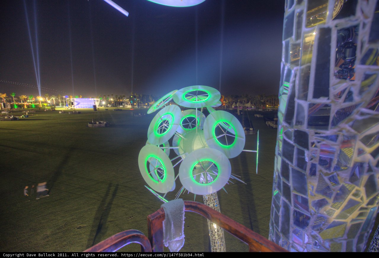 Illuminated Machine in the Night Sky