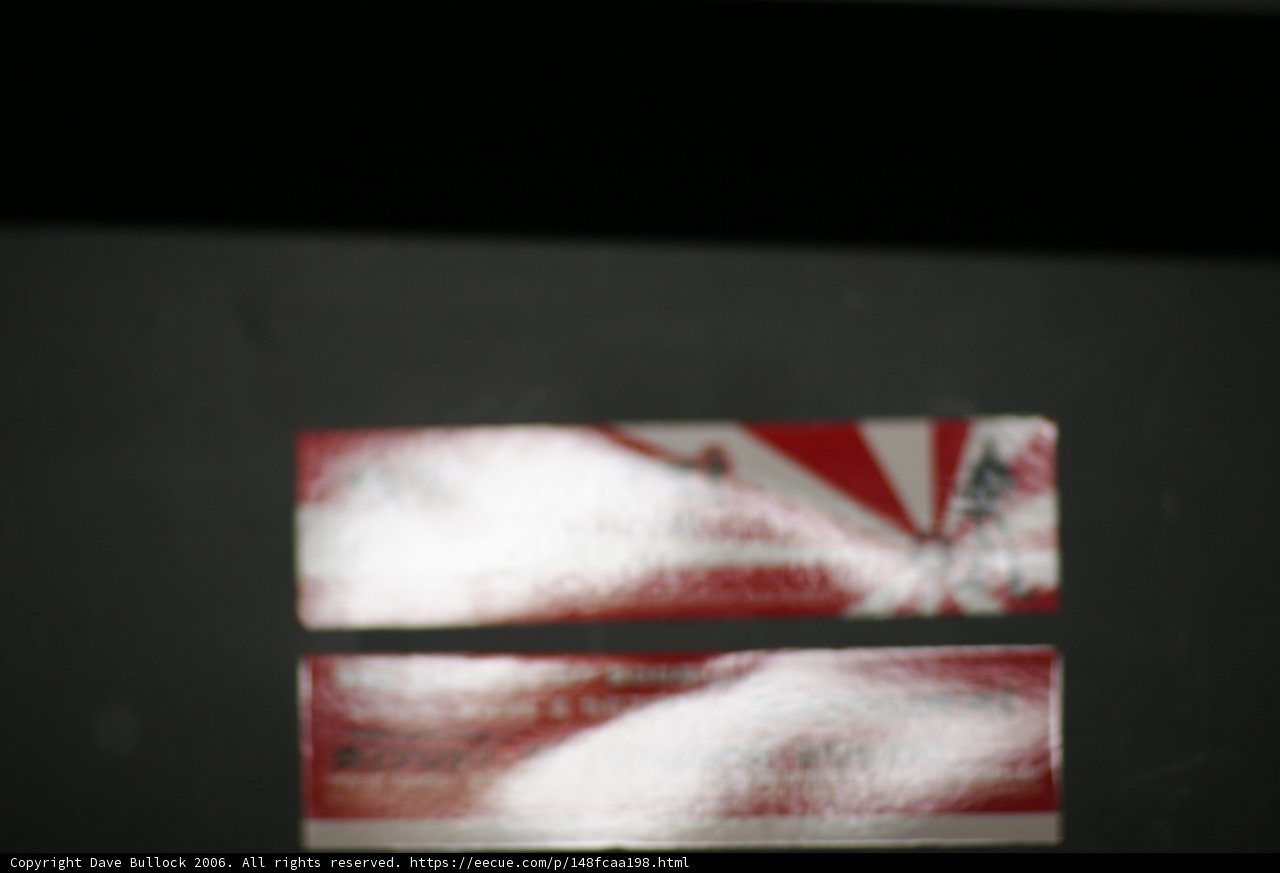 Red and White Sticker Close-Up