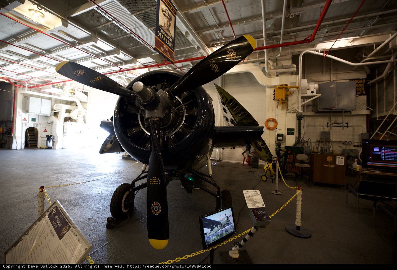 Historic Aircraft on Display Inside USS Hornet Museum