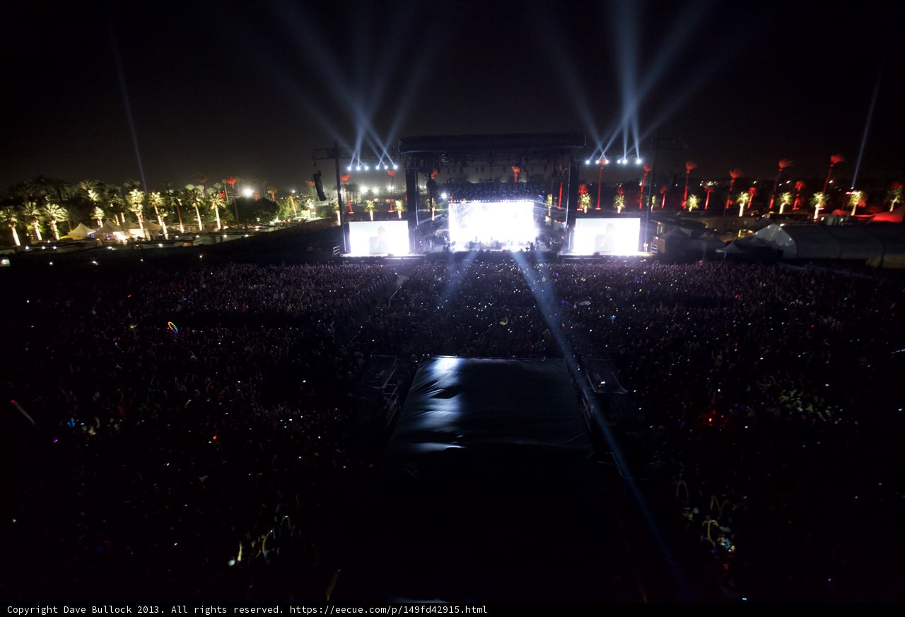 Coachella Crowd Shines under Starry Night Sky