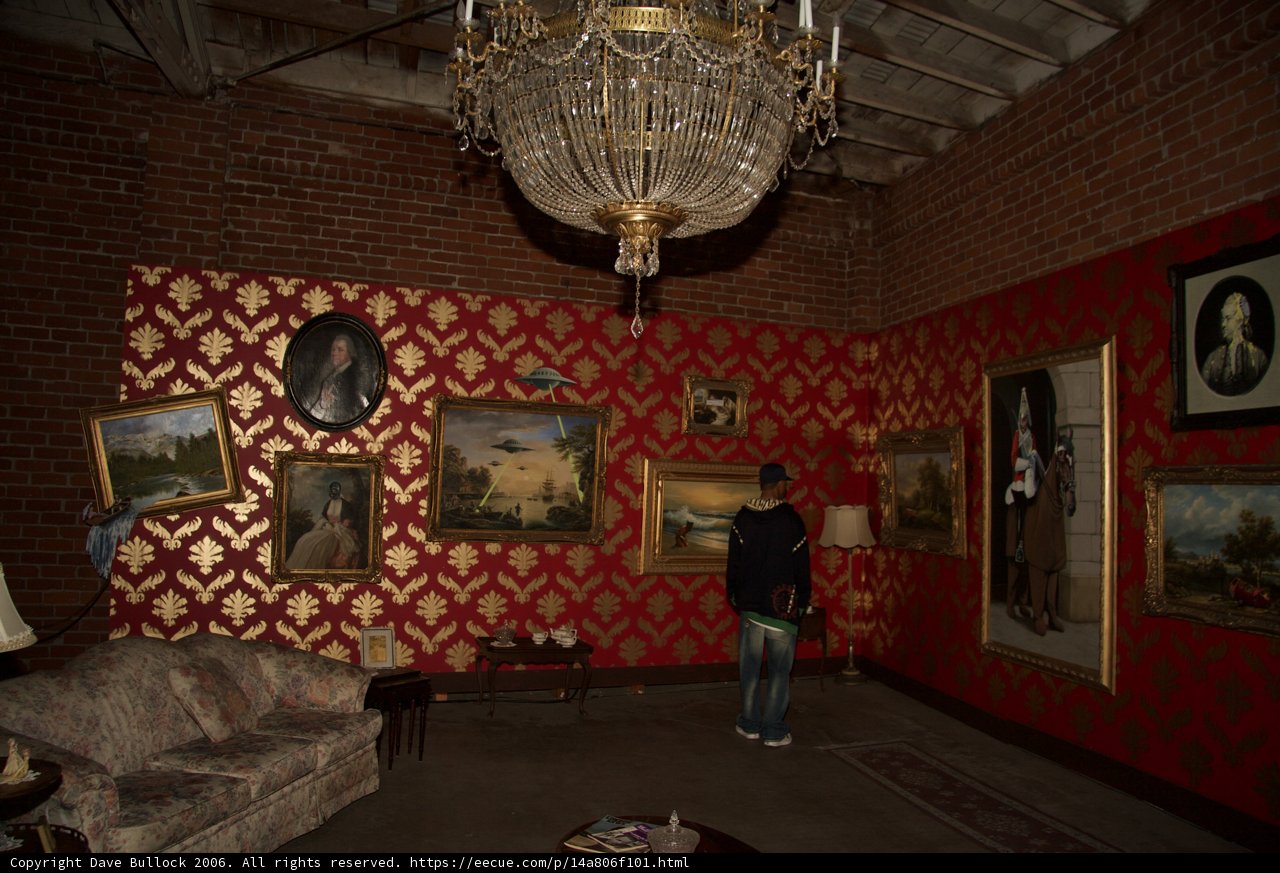 Artistic Luxury in a Red Walled Reception Room