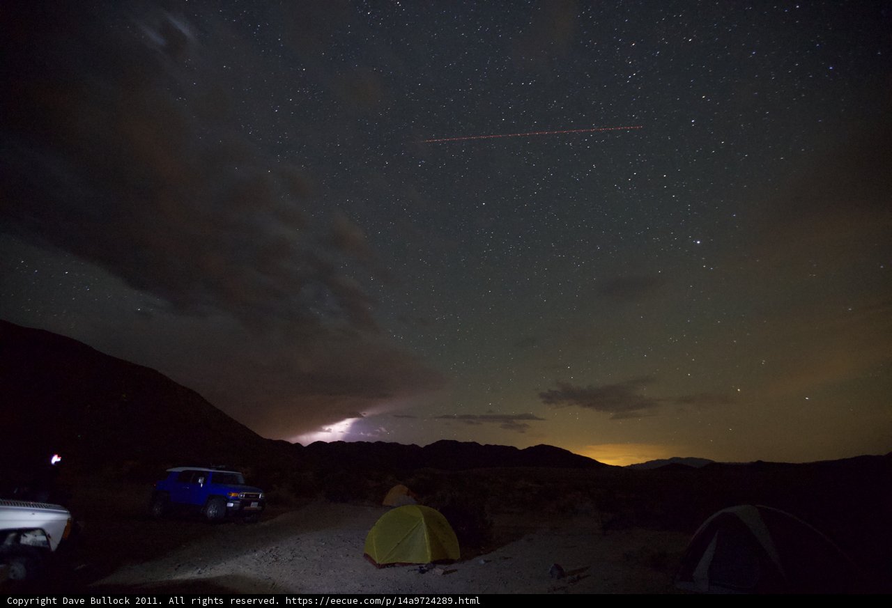 Lightning Strike at Desert Campsite
