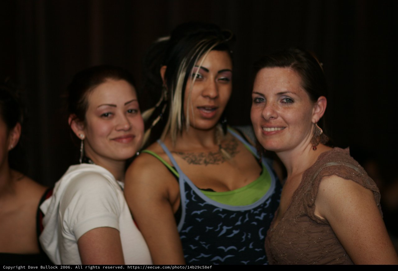 Three Friends Celebrate at Nightclub Anniversary Party