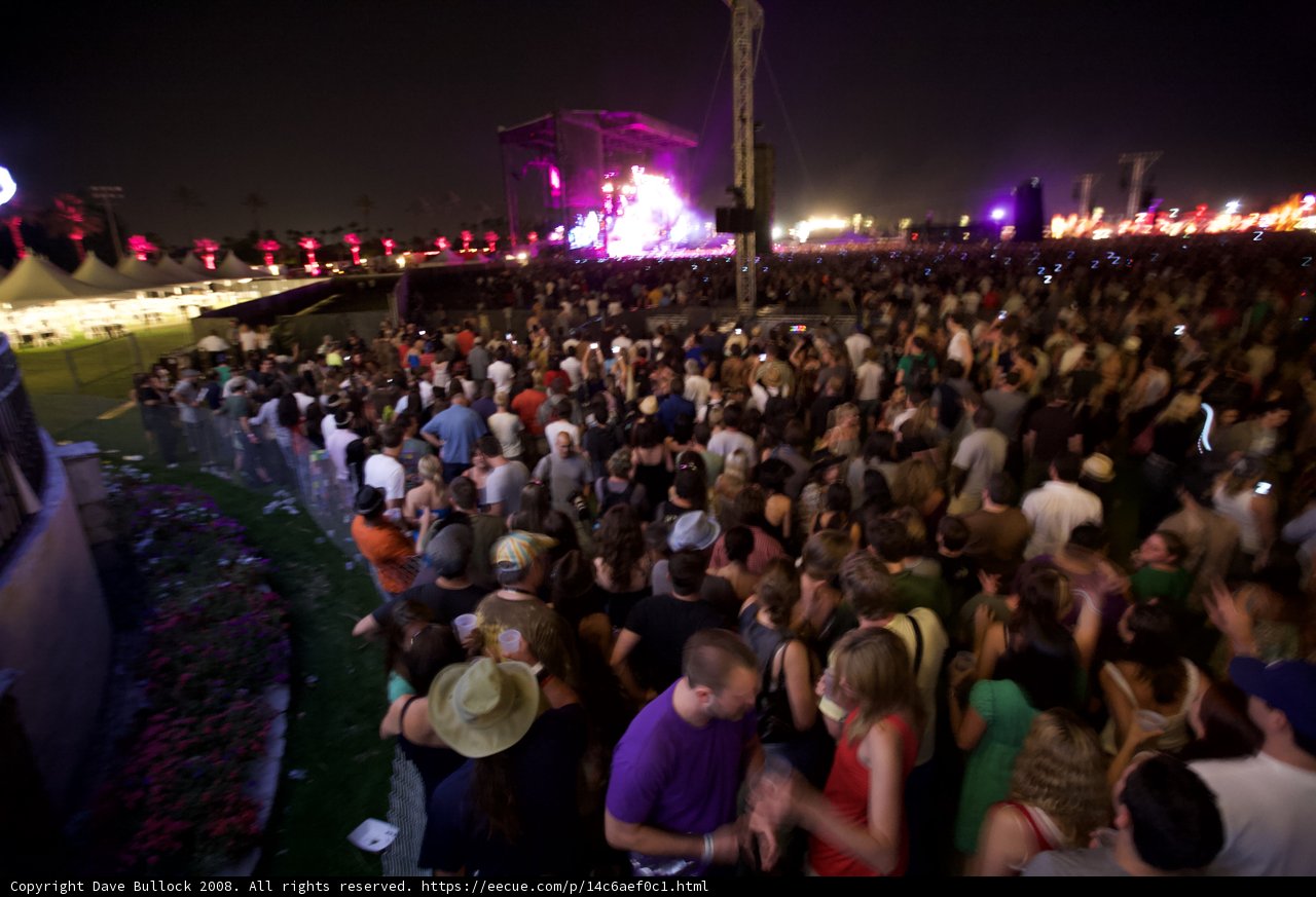 Nighttime Concert Crowds at Coachella 2008