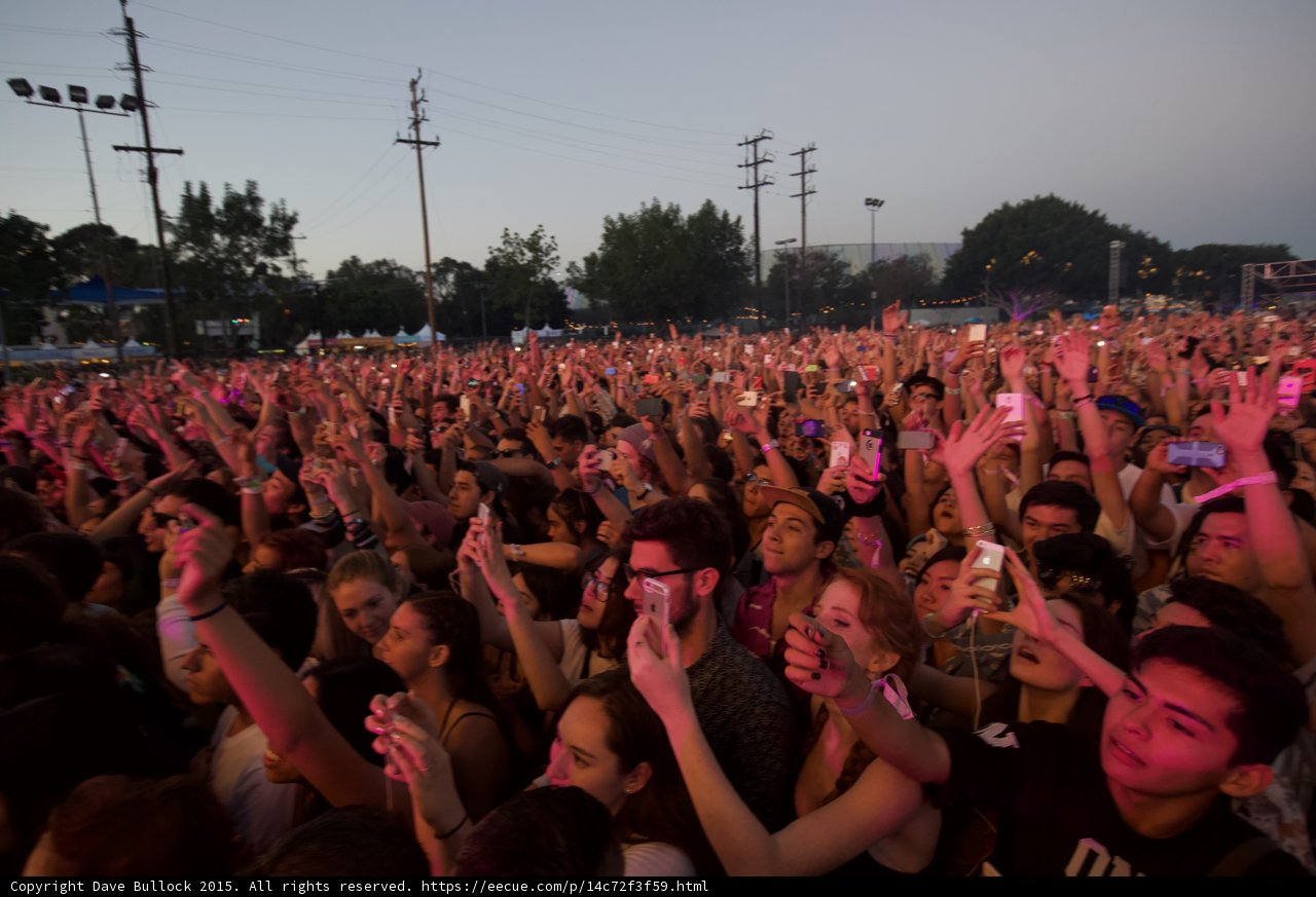 Pink Lit Crowd Faces