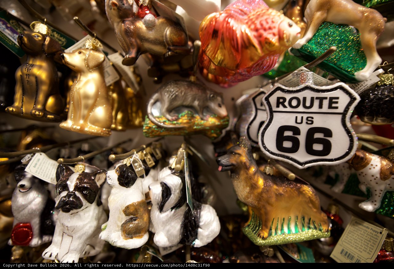 Route 66 Christmas Ornament Collection Display