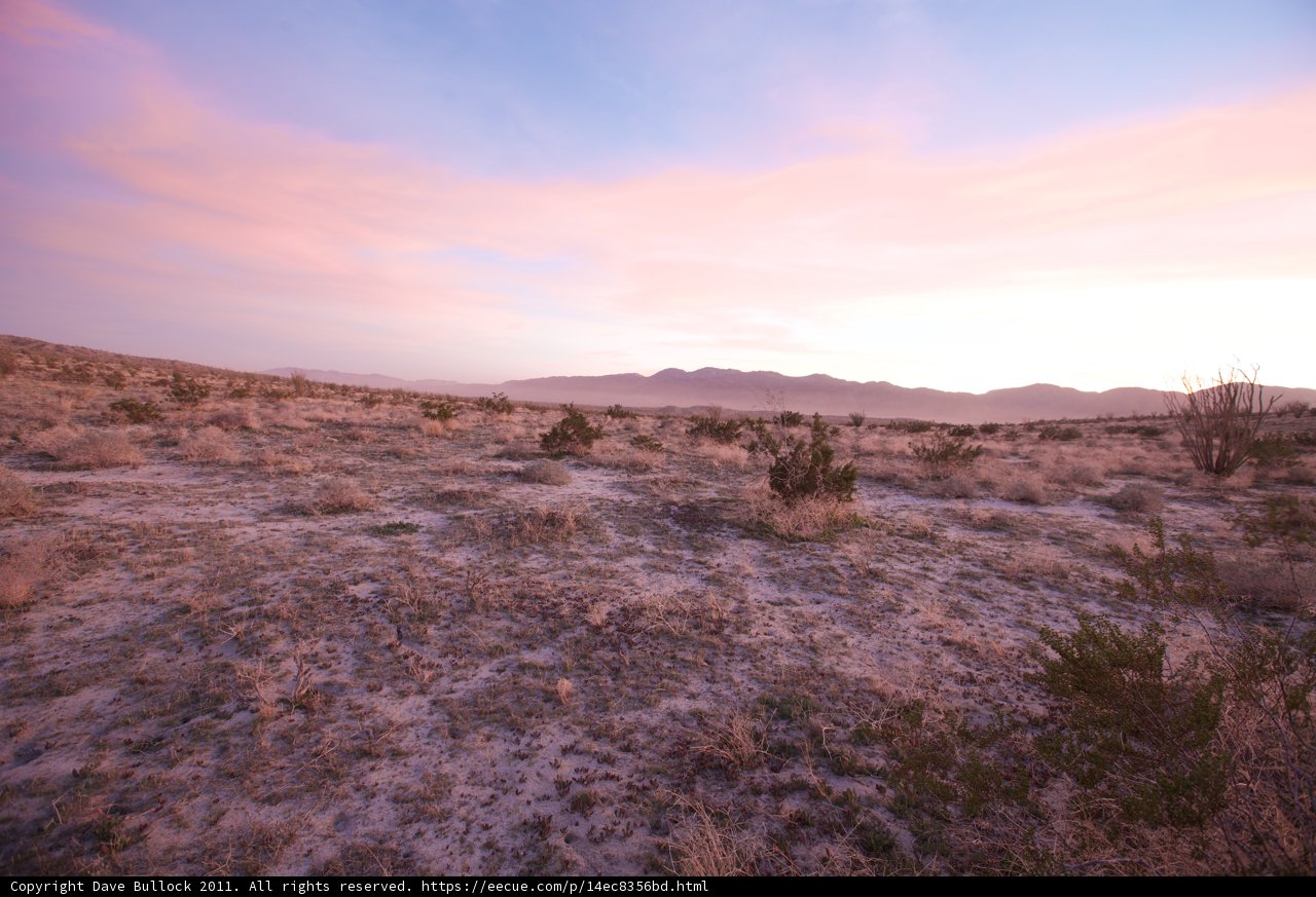 Pink Sky Over Desert Mountains