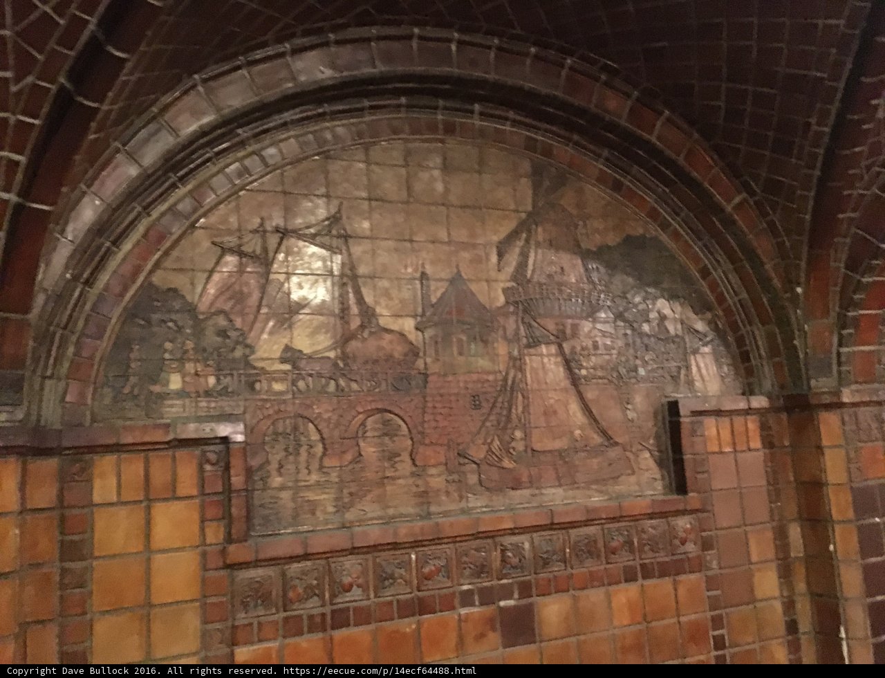 Ship Mural in LA Subway Station