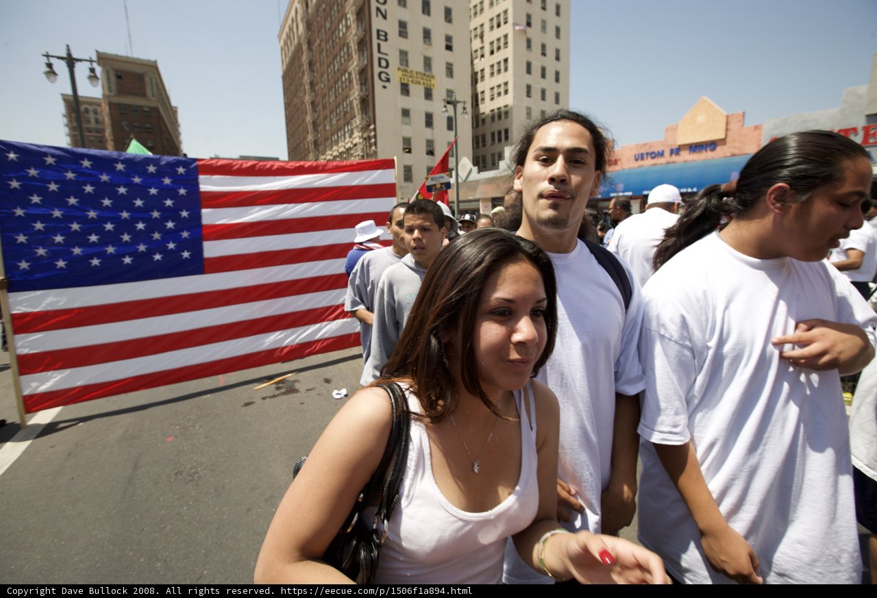 Proudly Walking with the American Flag