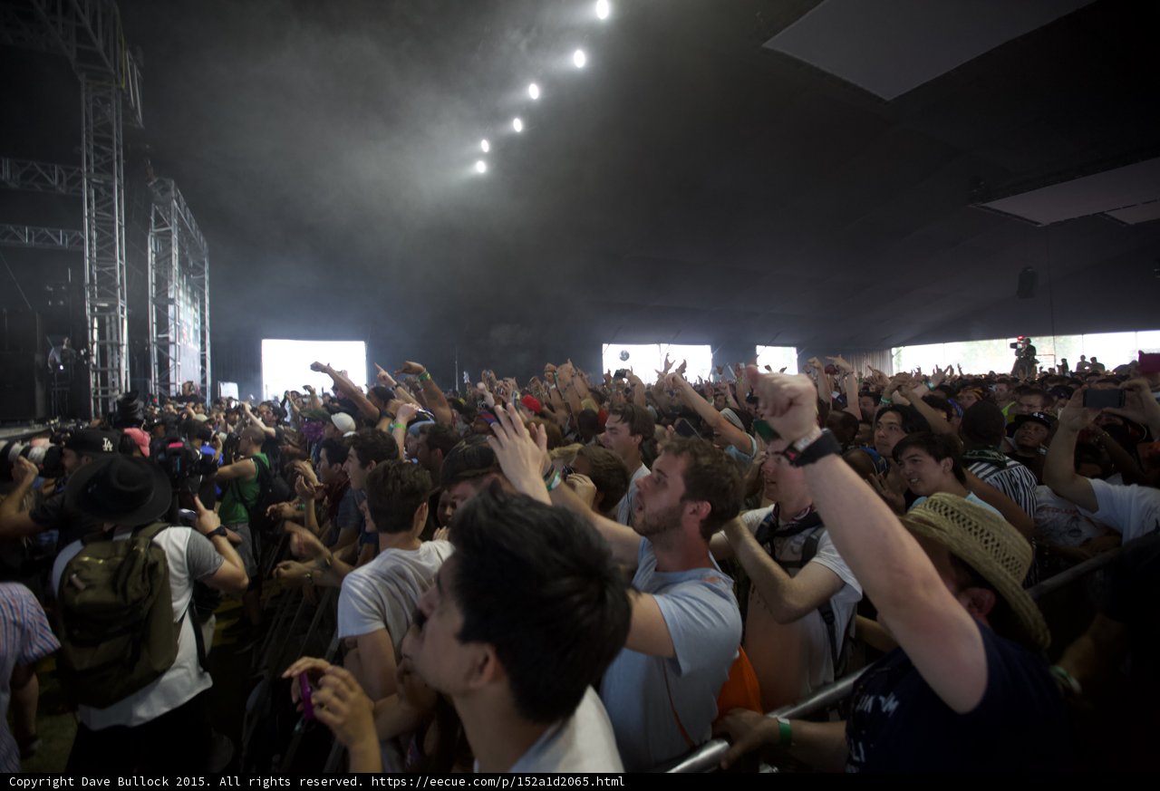 Crowd Fists Stage Smoke