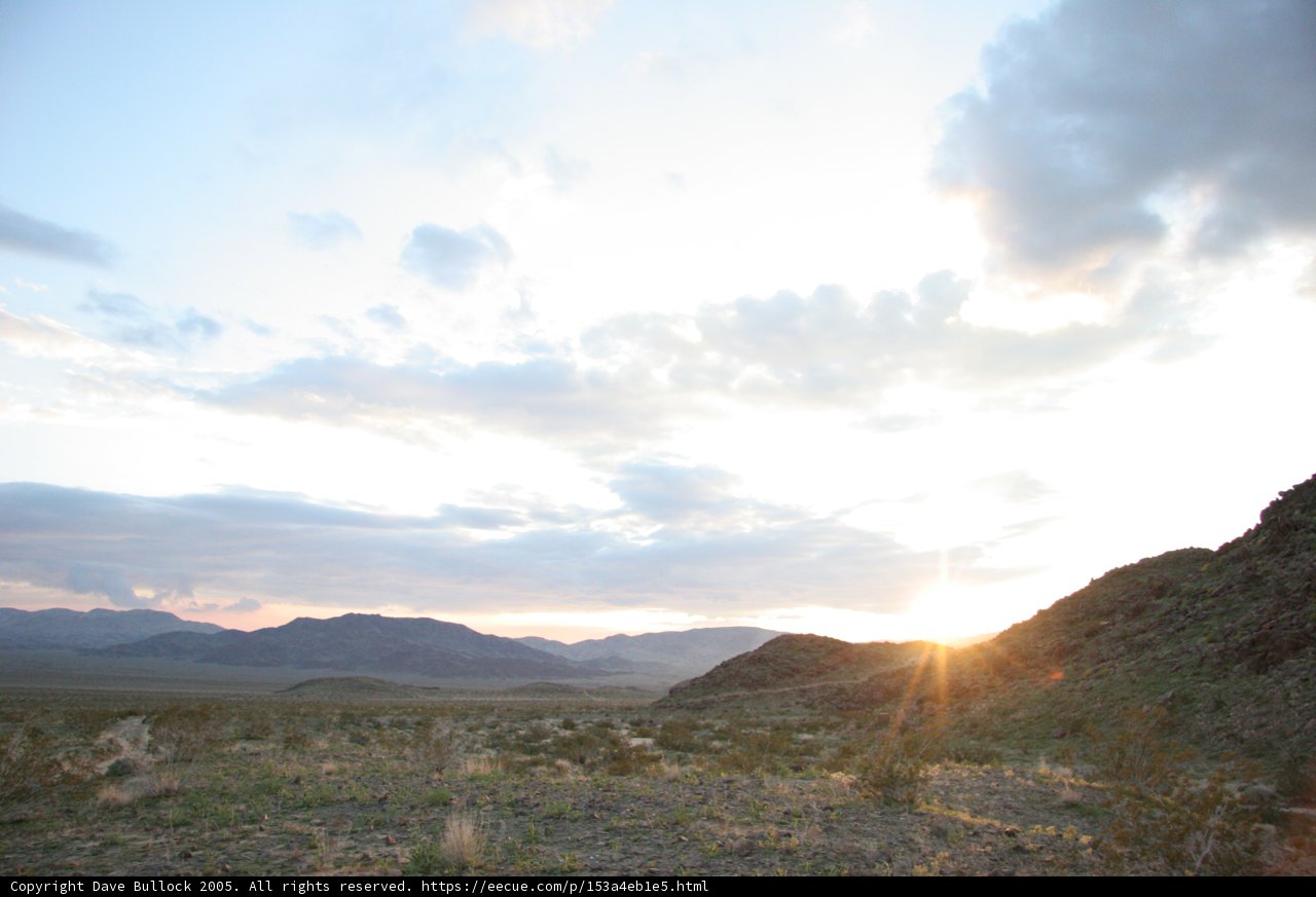 Desert Sunset with Mountain Range