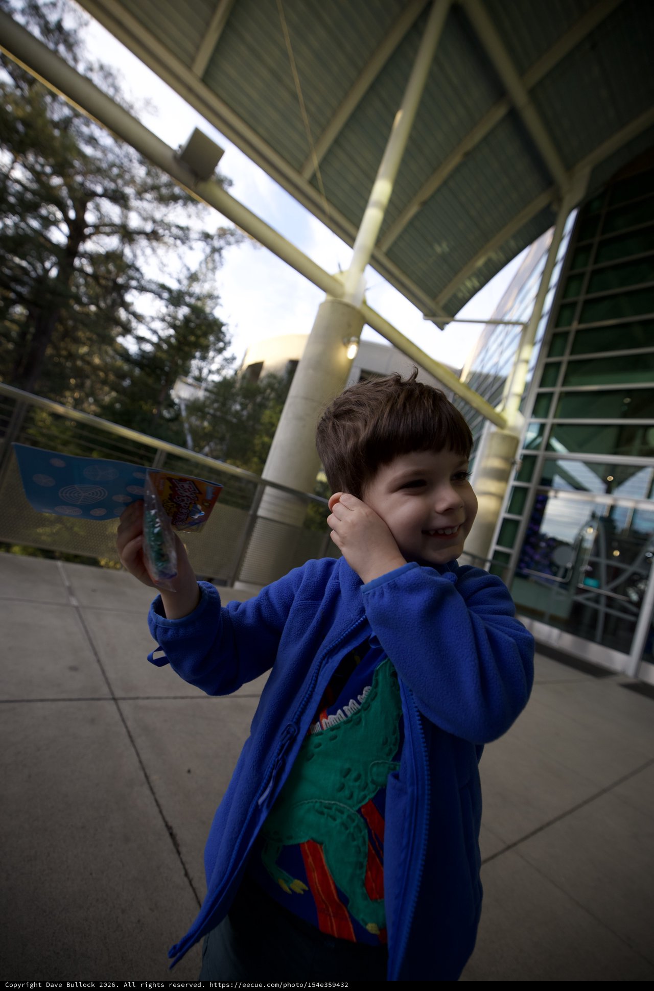 Young Boy Enjoying Ice Cream at Science Center