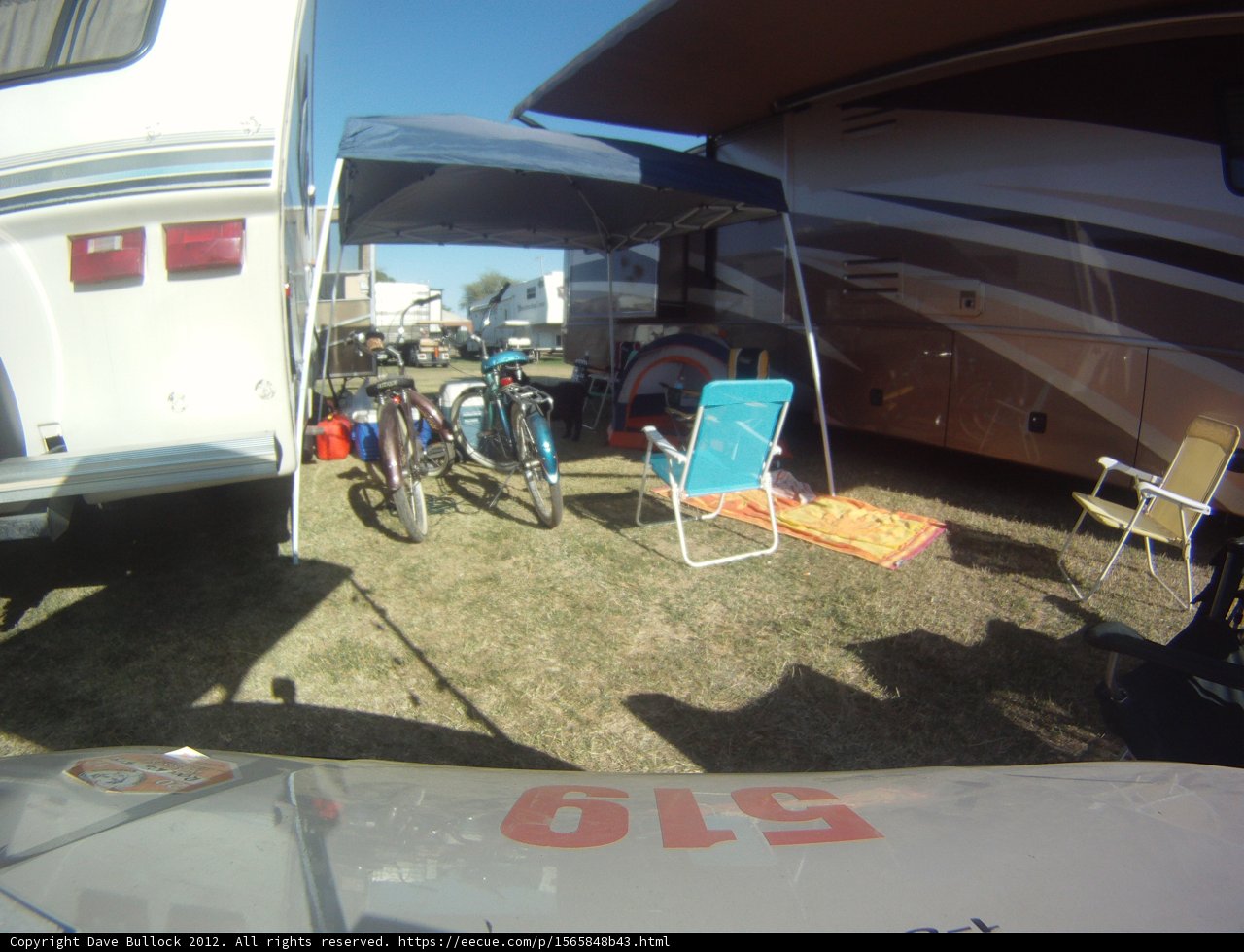 Bike and Tent in a Sunny Field
