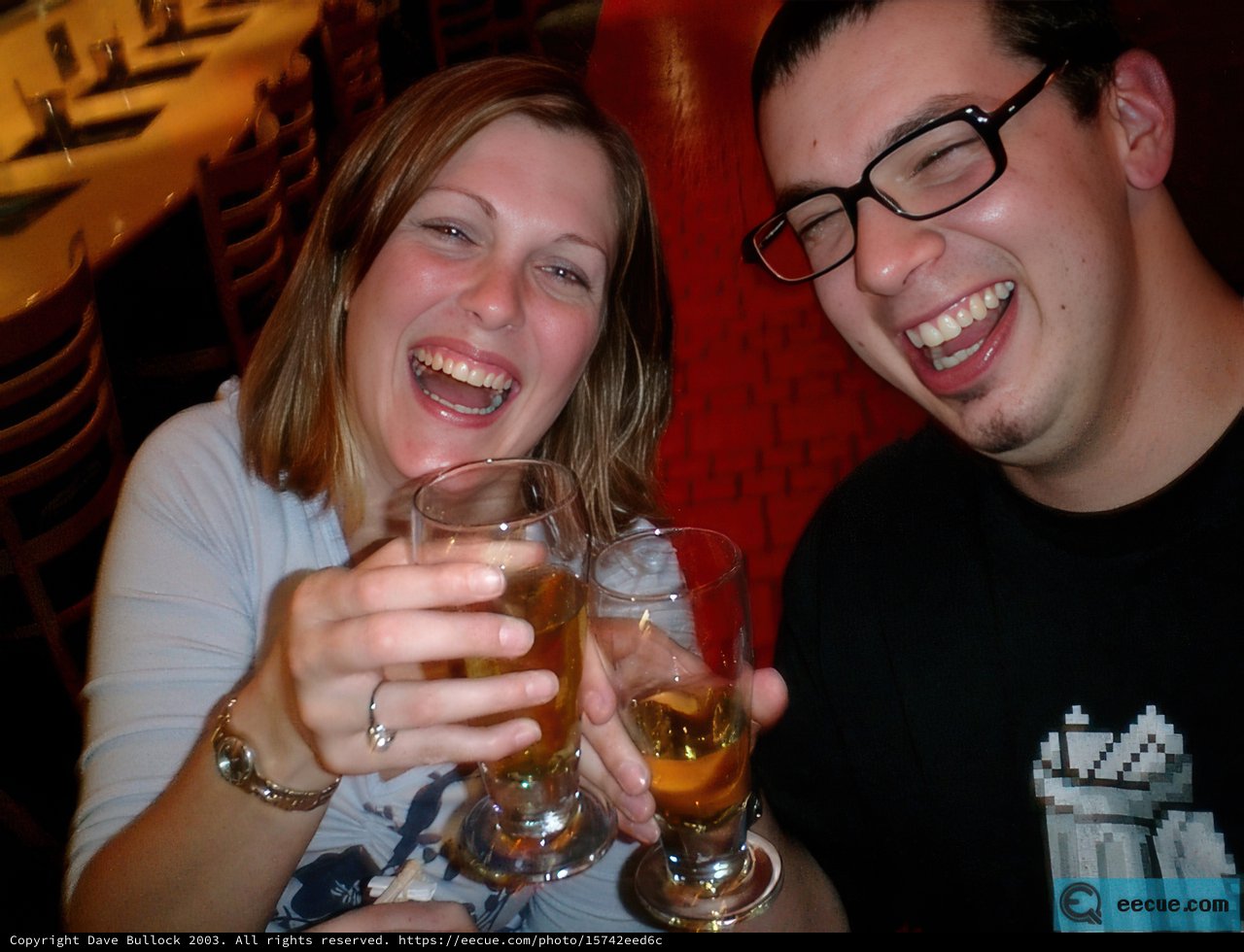 Toasting with Beer on Wedding Day
