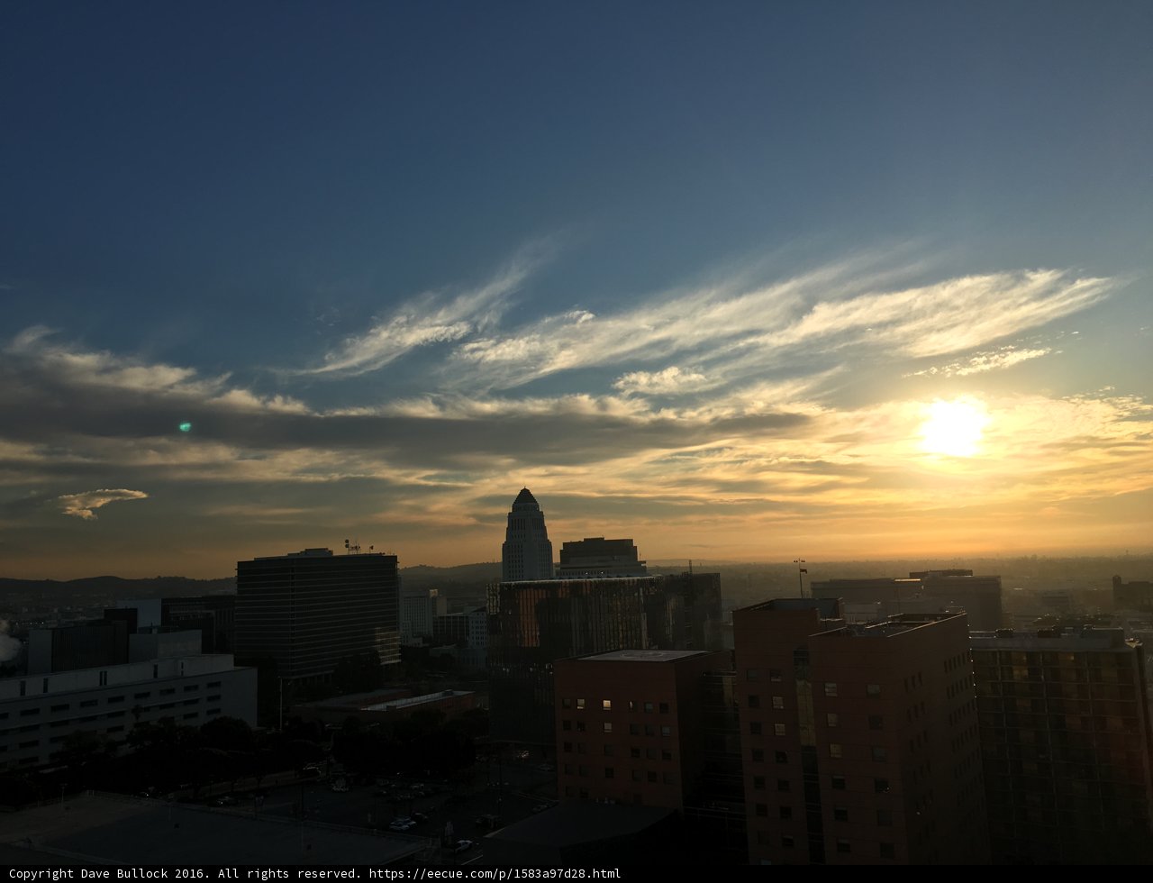 Sunset over the LA Skyline