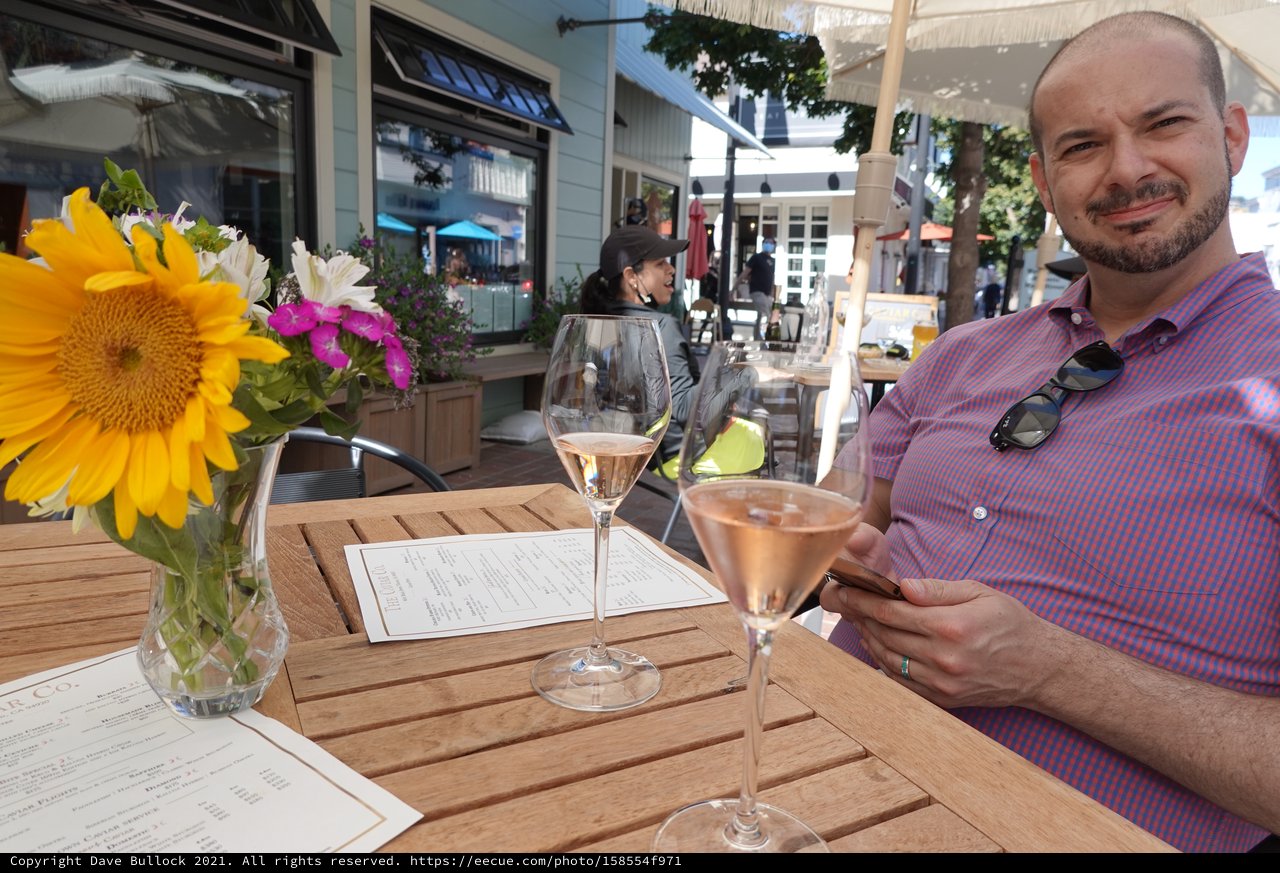 Outdoor Wine Tasting on Sunny Restaurant Patio