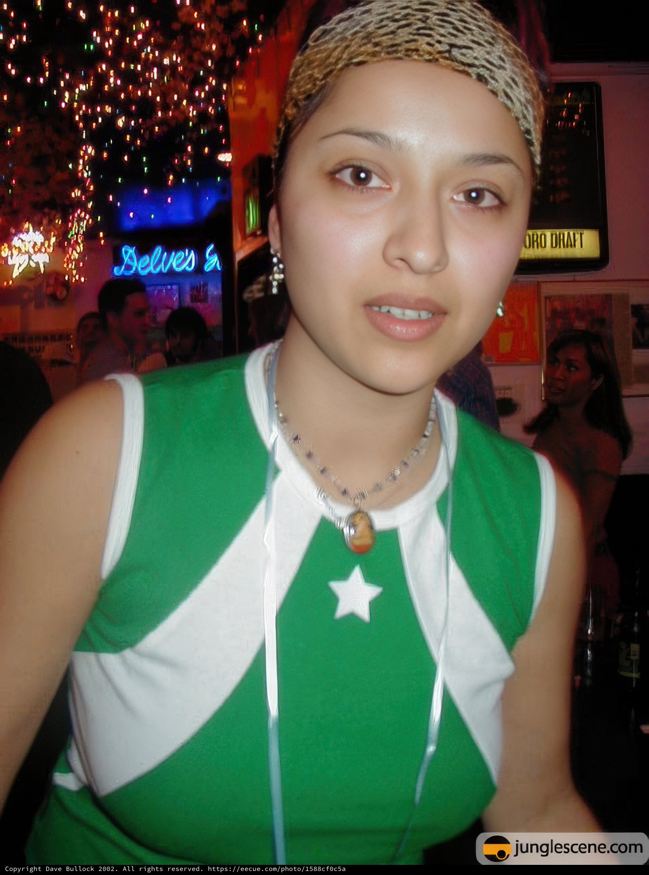 A Captivating Green and White Dress