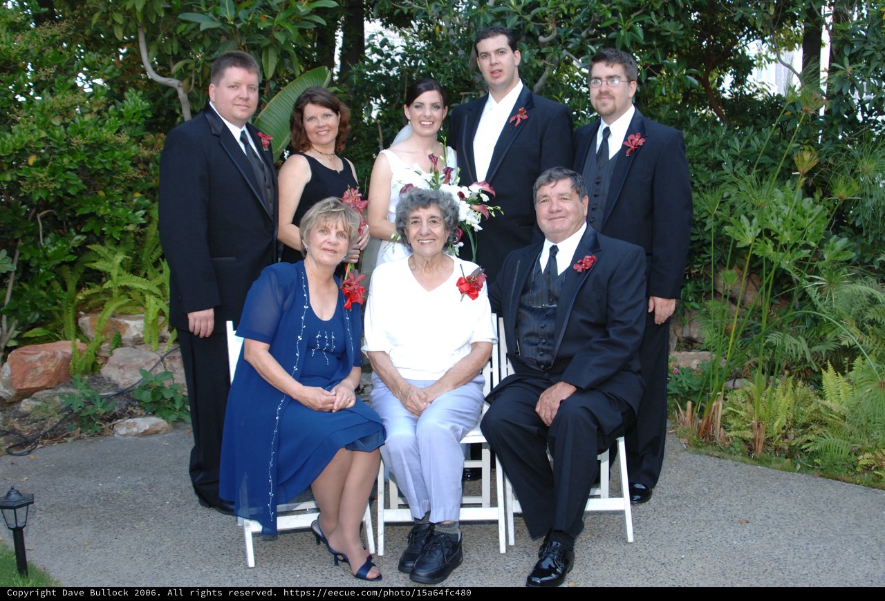 Family Wedding Portrait in Garden Setting 2006