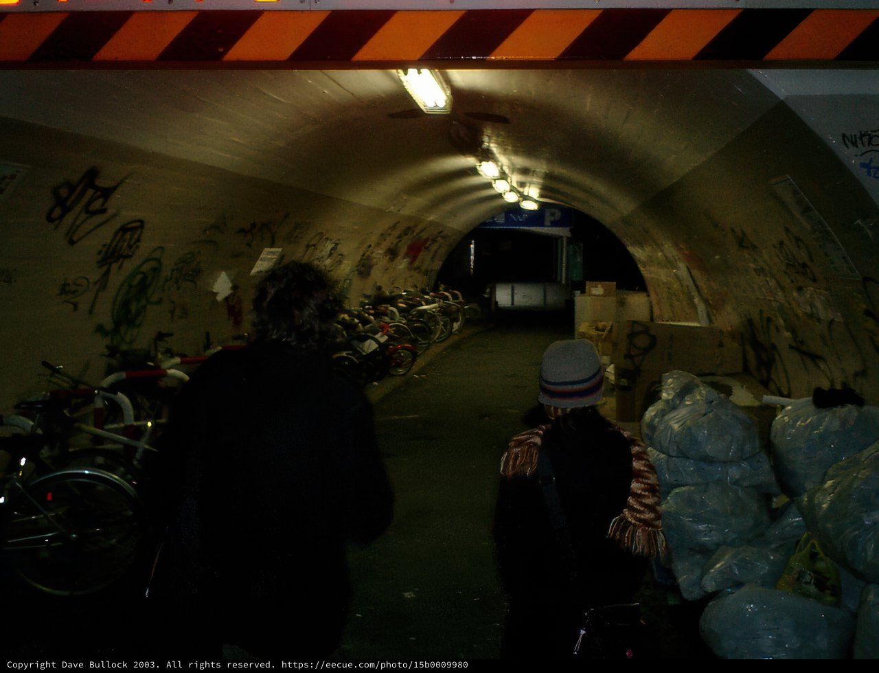 Walking through the Shibuya Tunnel