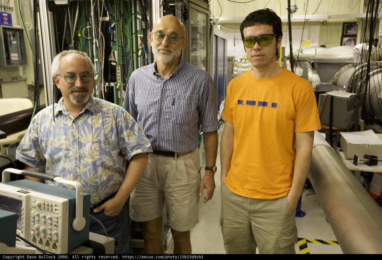 Three Men Working on a Computer at Caltech LIGO