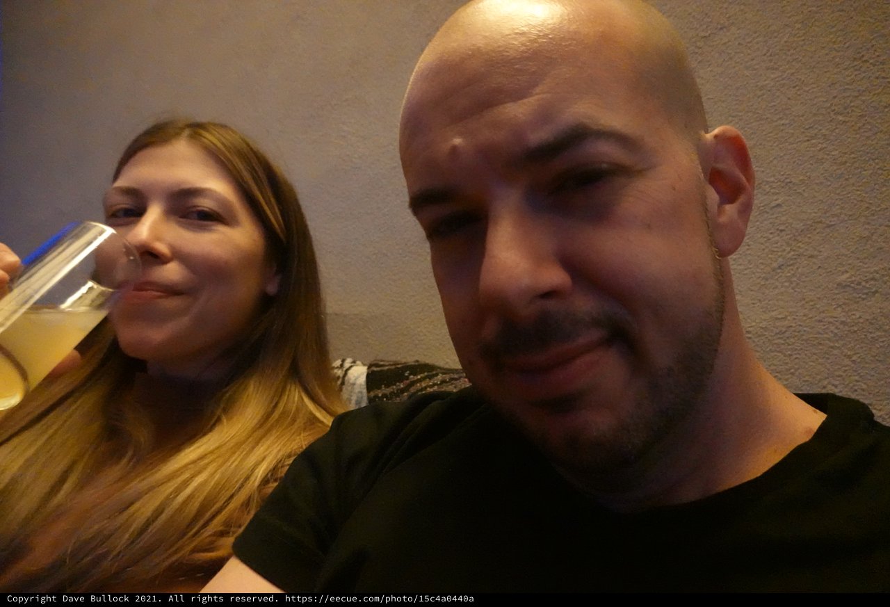 Couple Enjoying Evening Drinks at Home