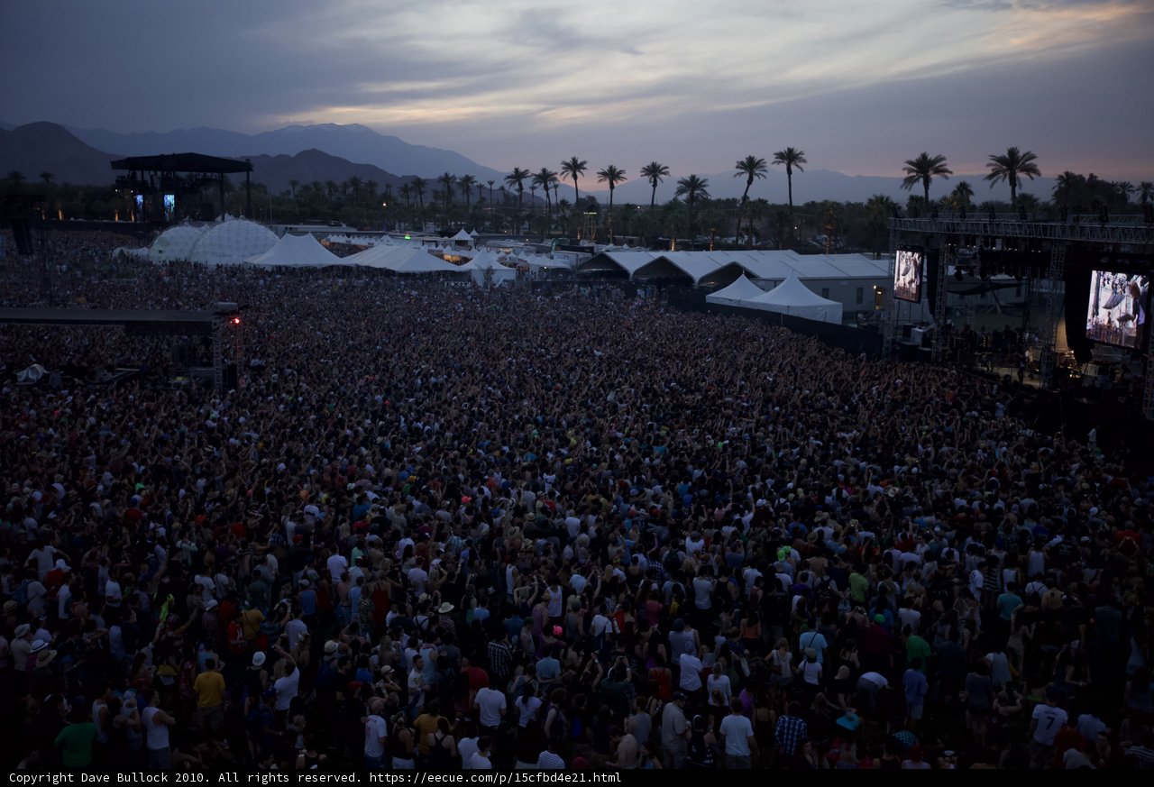Concert Crowd at Coachella Music Festival