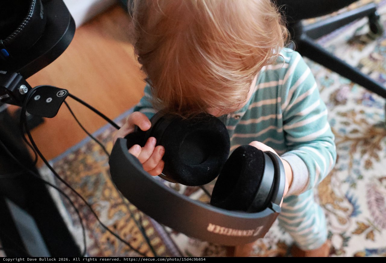 Tiny Audiophile: Baby Discovers Sennheiser Headphones
