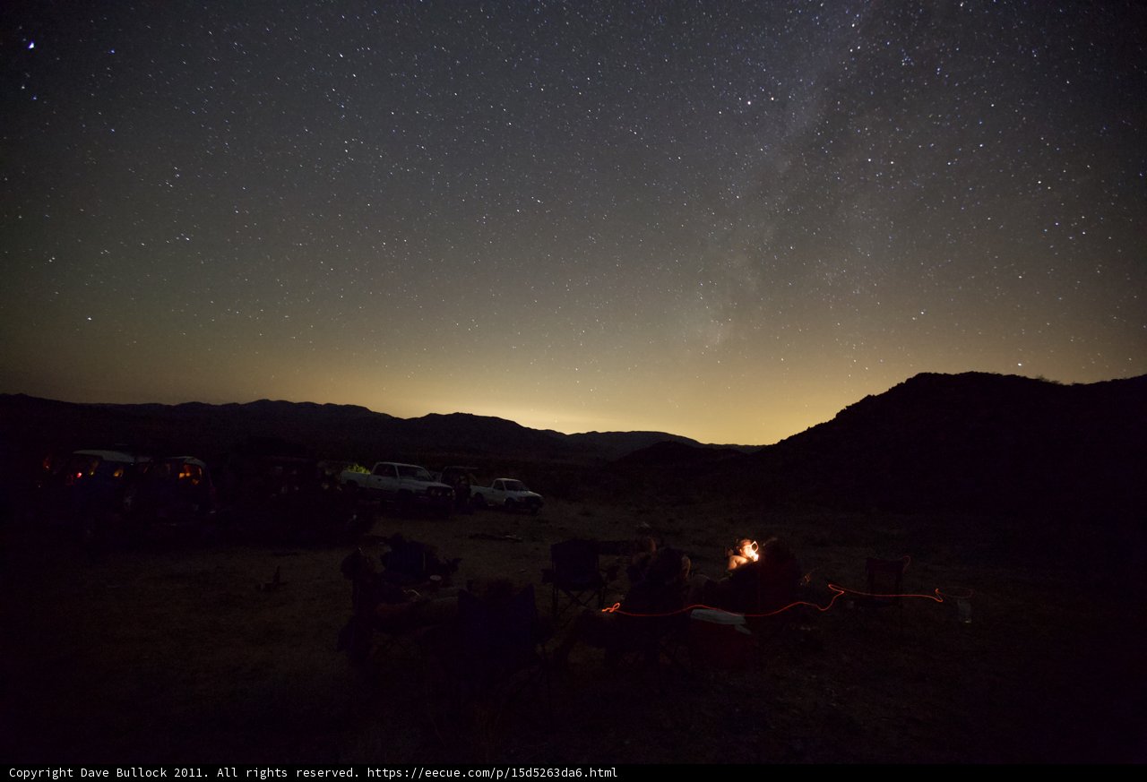 Campfire under the Starry Desert Sky