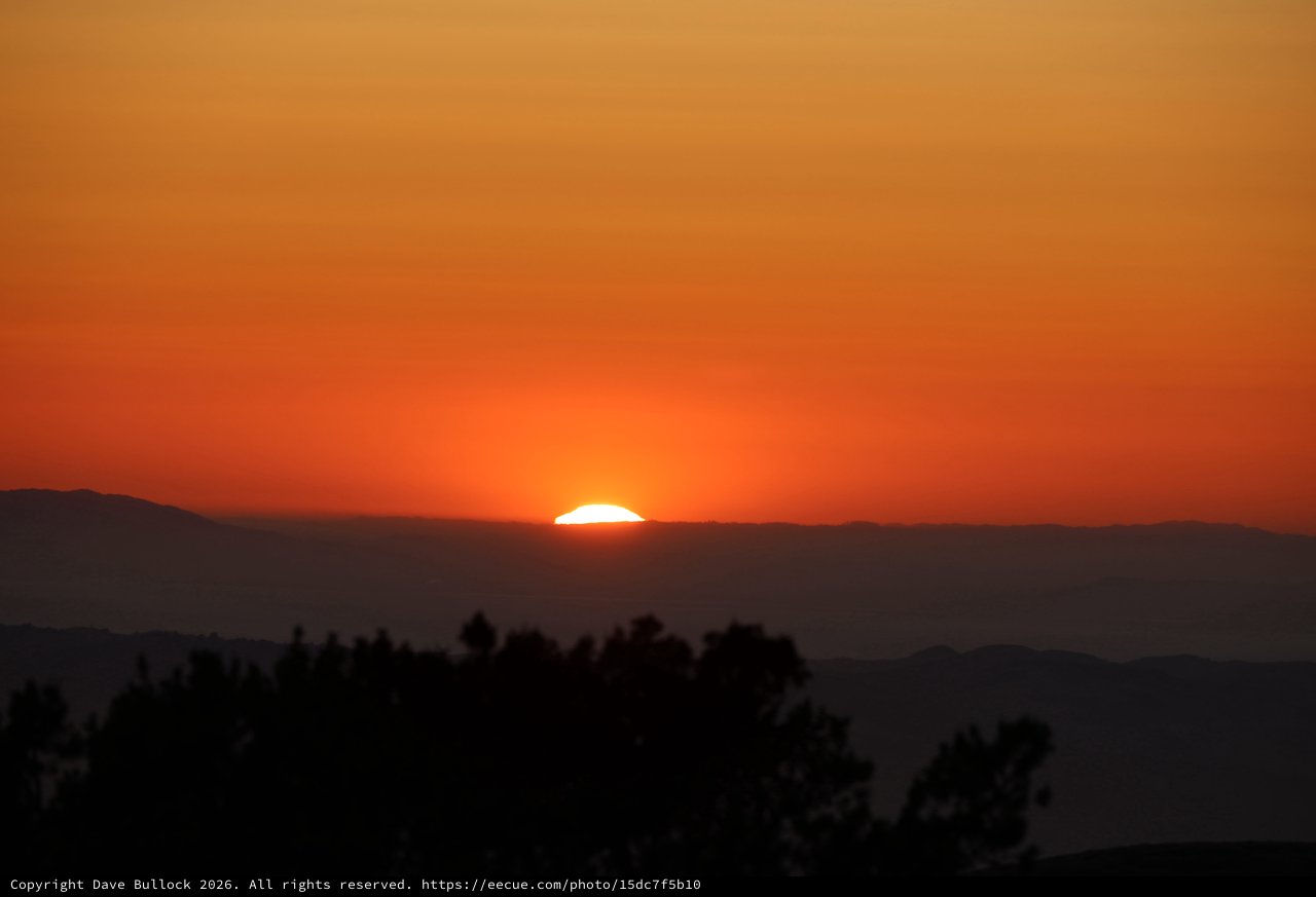 Sun Melting Into the Horizon at Mount Diablo