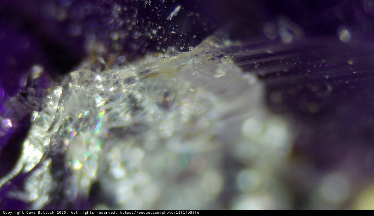 Crystalline Quartz Formation Inside Amethyst Geode Closeup