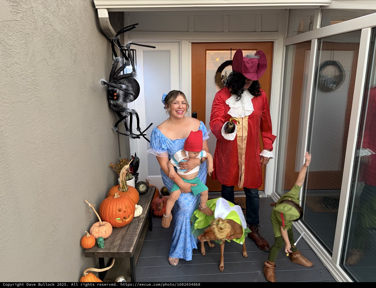 Halloween Front Porch Portrait with Alice and Captain Hook