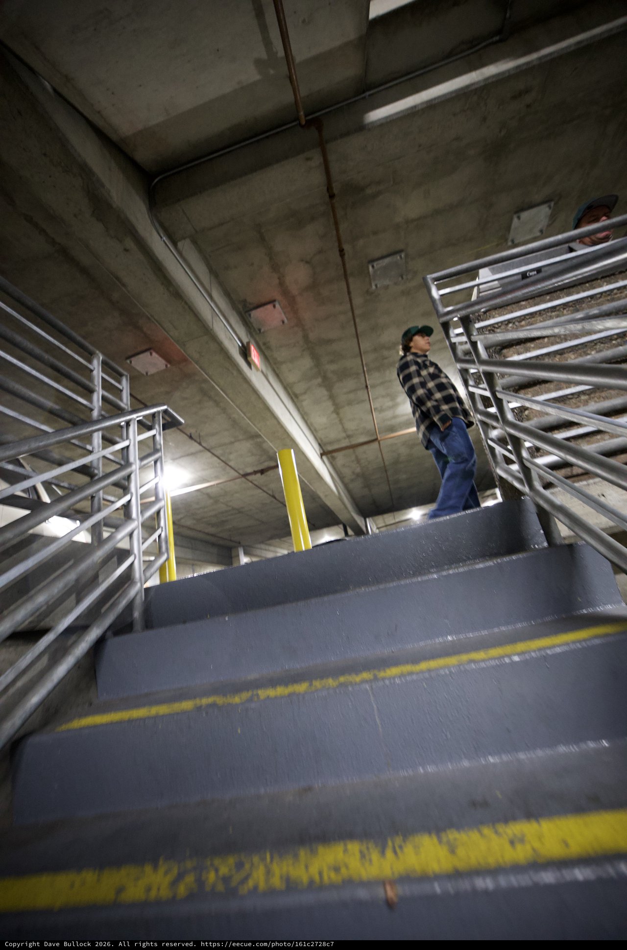 Ascending Industrial Stairwell at Agricultural Facility