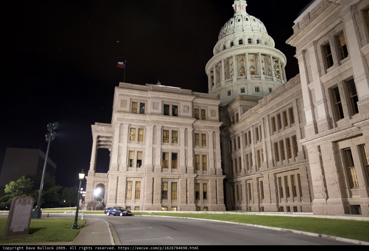 Texas State Capitol Building Shines Bright at Night