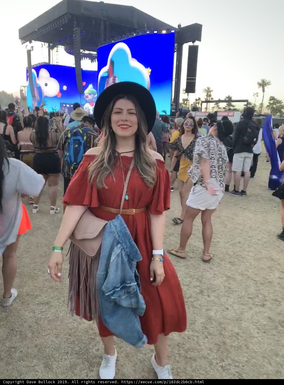 Red Dress and Hat at Empire Polo Club
