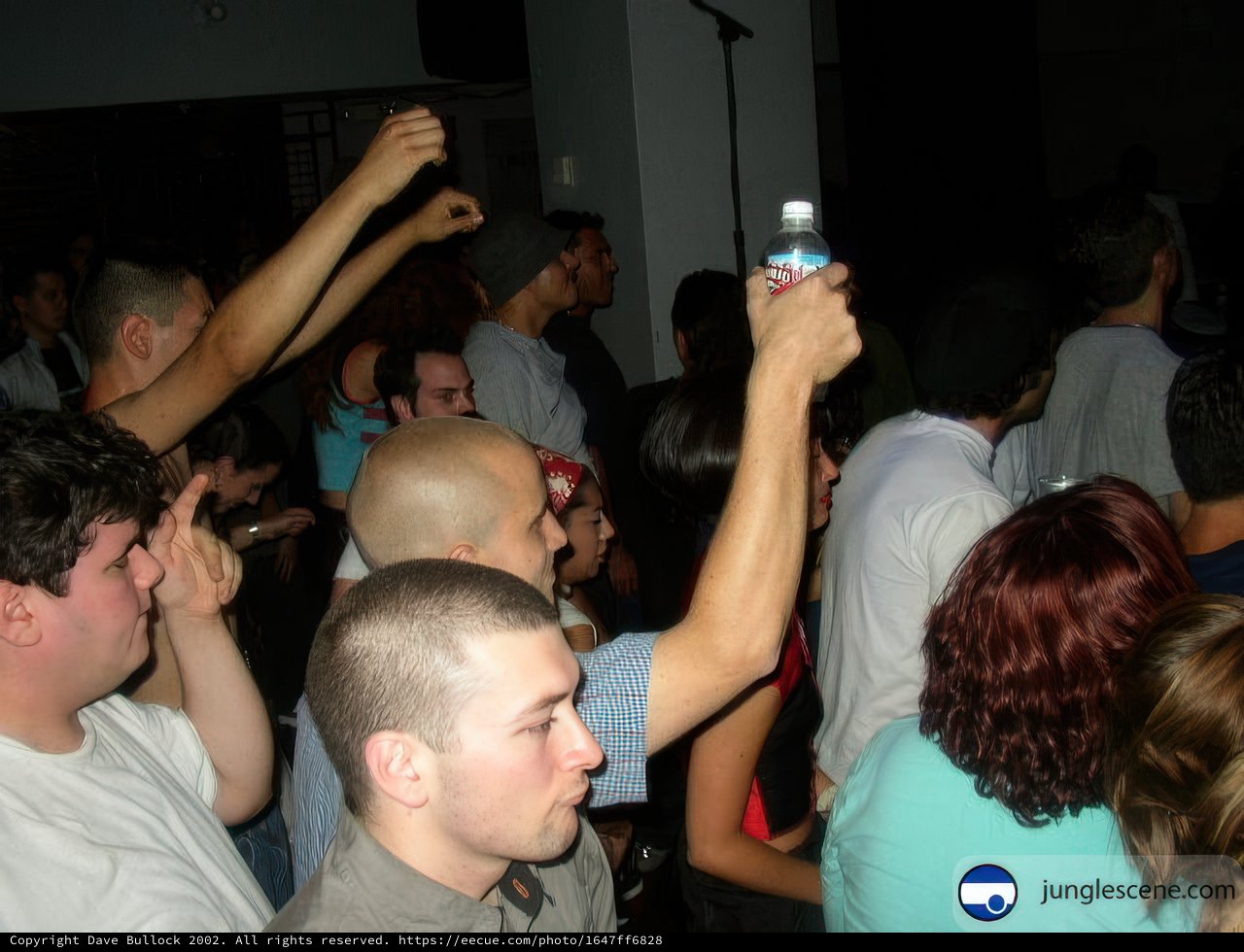 Partygoers at Nightclub with Water Bottle