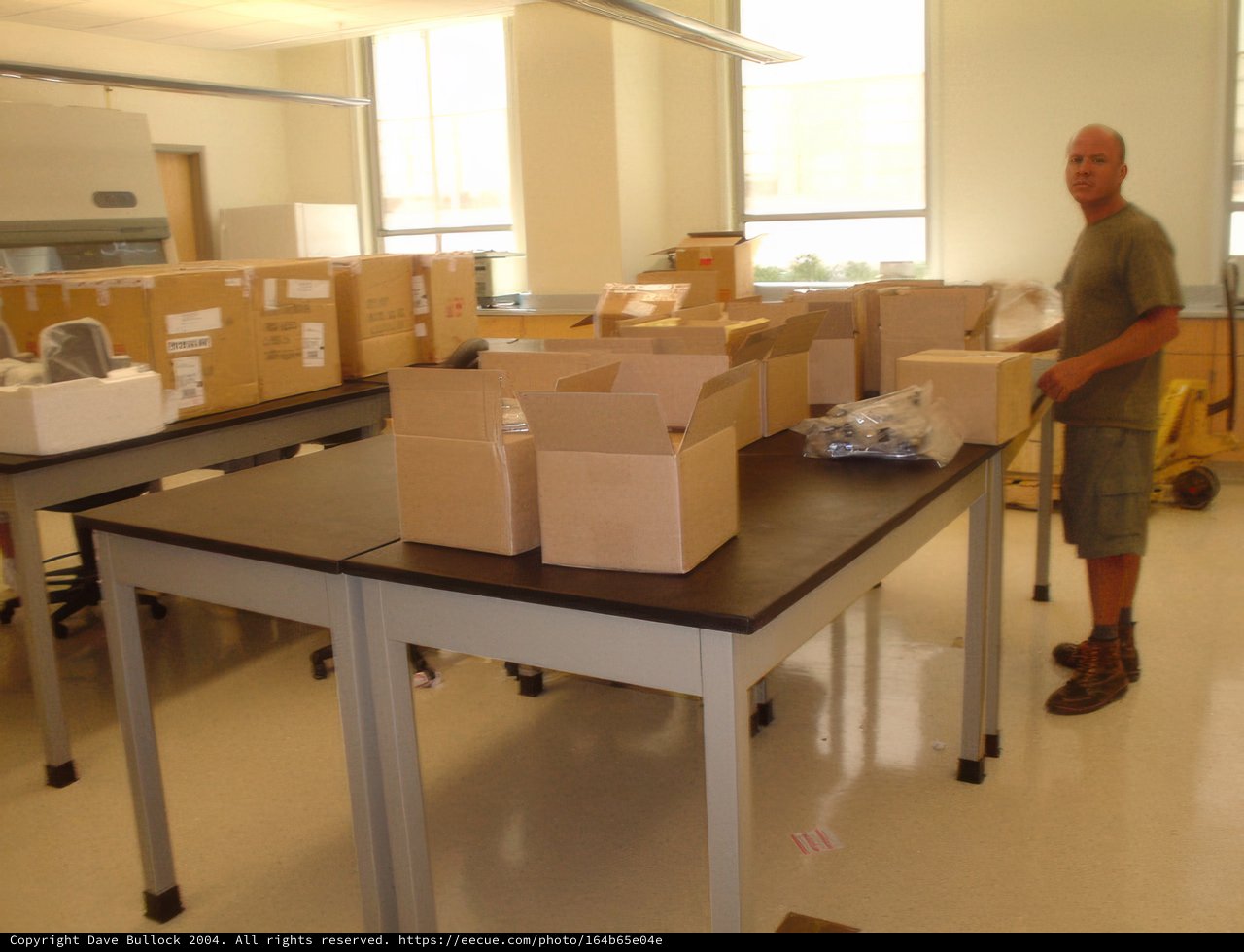Man in a Cardboard Box Factory