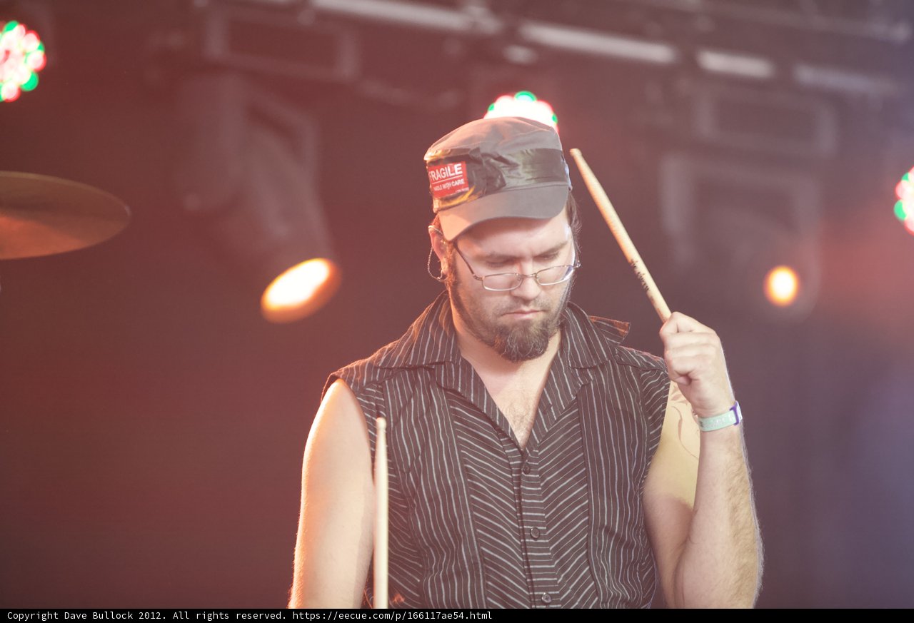 Drumming Man in the Spotlight